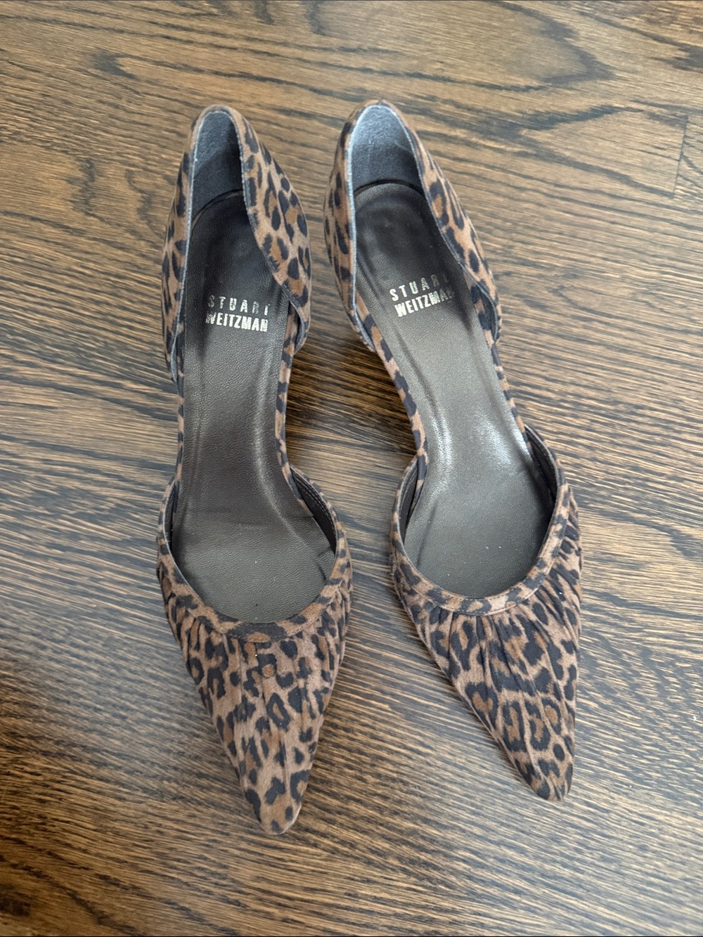 Stuart Weitzman Leopard Print Pointed-Toe Women’s Pumps - Brown